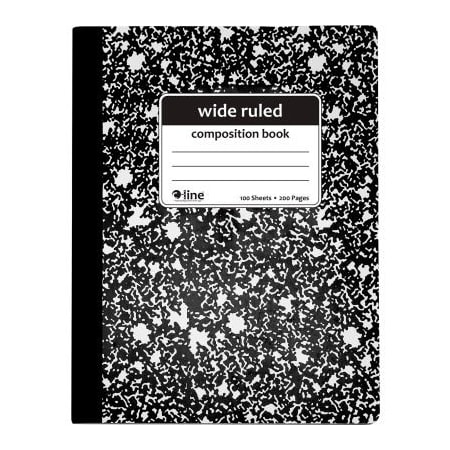 C-Line Products C-Line Composition Notebook, Wide Ruled, Black Marble, 12/Set 22024-CT